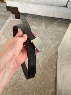 COACH men’s monogram belt, reversible, brown on both sides